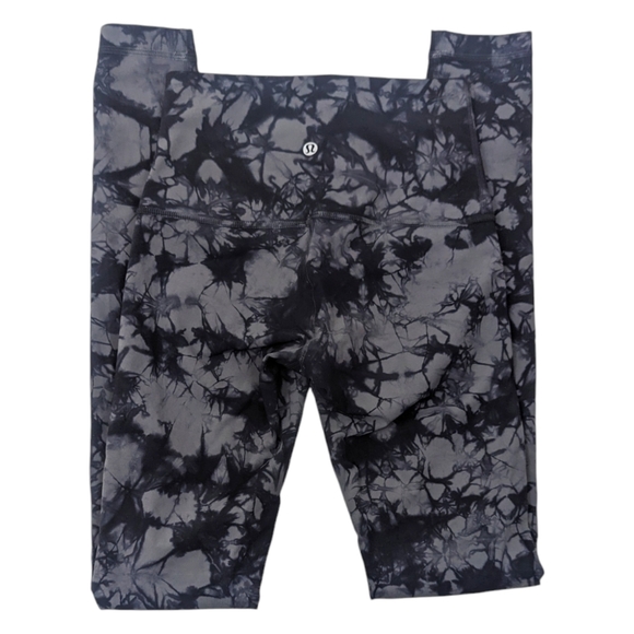 Lululemon Wunder Under Tie Dye Leggings Shibori Black Grey Womens 4 - Picture 5 of 9